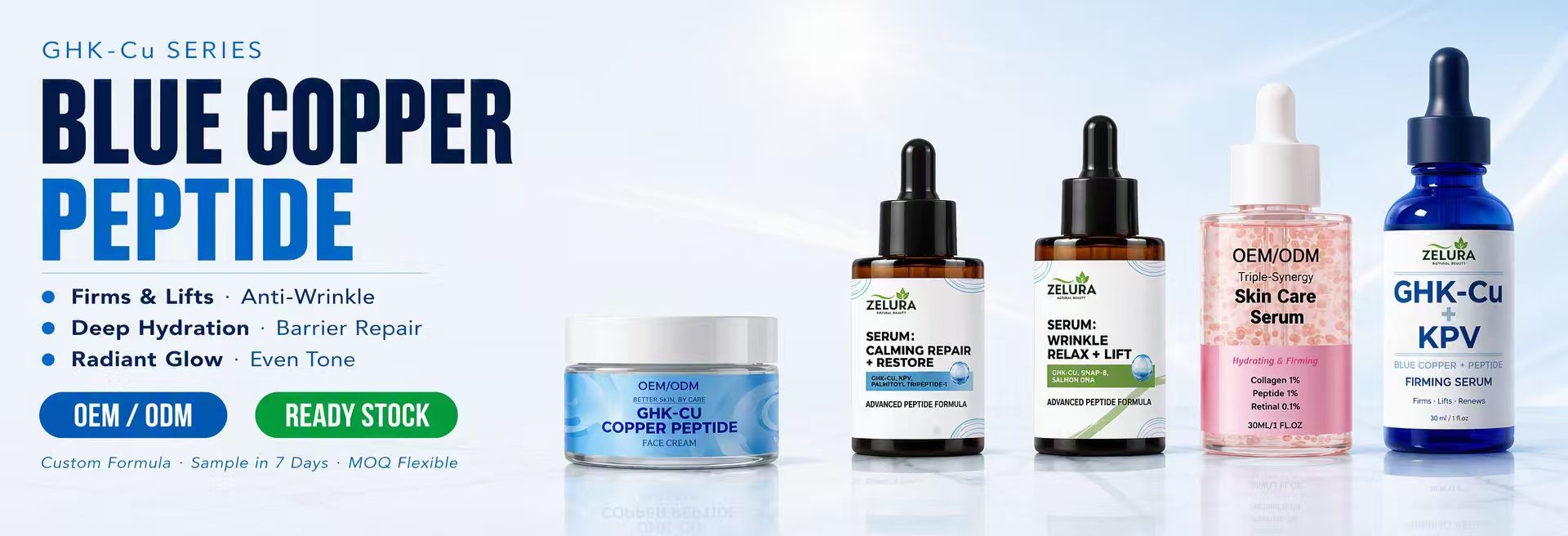 GHK-Cu Series Blue Copper Peptide Formulations