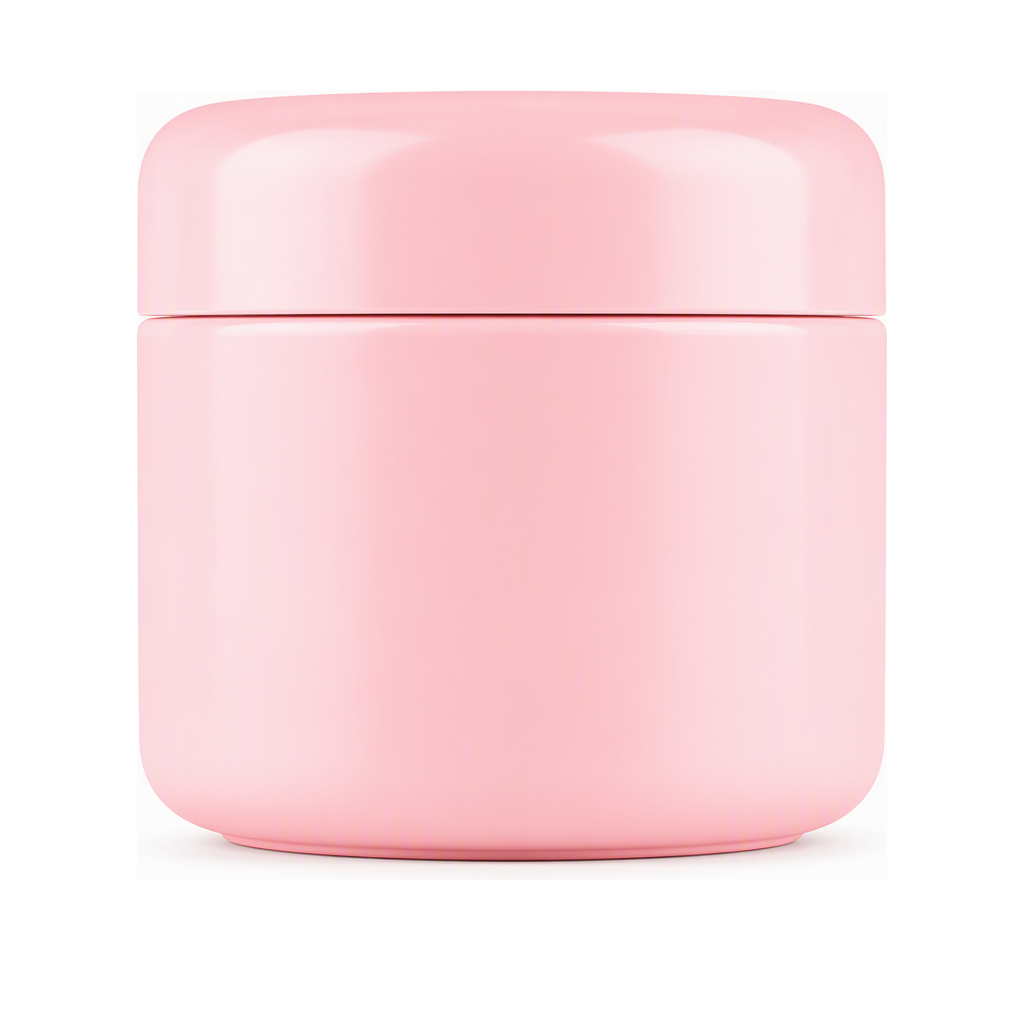 Pastel pink smooth cream jar